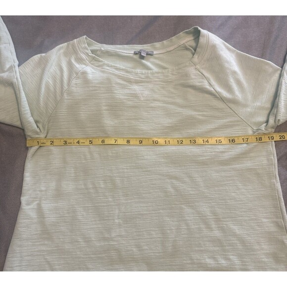 T by Talbots GREEN Knit Long Sleeve Crew Neck Top UPF 50+ Activewear Sz Large - Picture 6 of 8